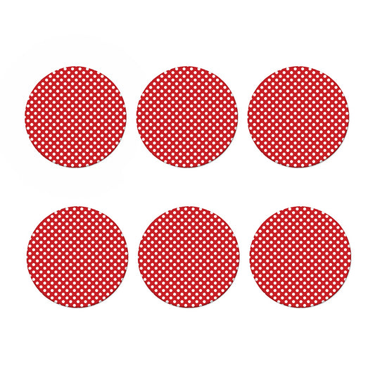 Red And White Polka Dot Pattern Print Coaster Set