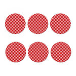 Red And White Polka Dot Pattern Print Coaster Set
