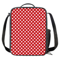 Red And White Polka Dot Pattern Print Crossbody Lunch Bag