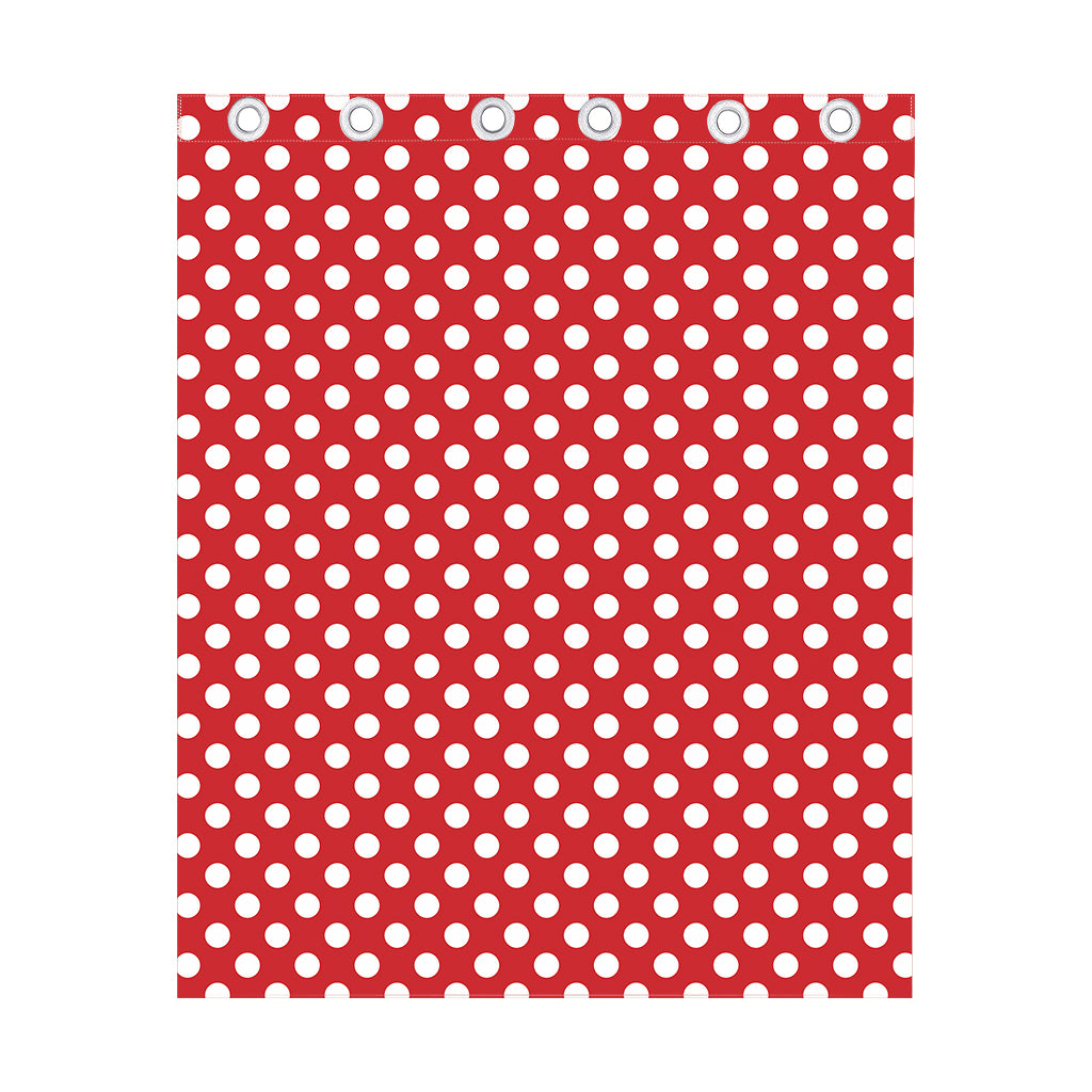 Red And White Polka Dot Pattern Print Curtain