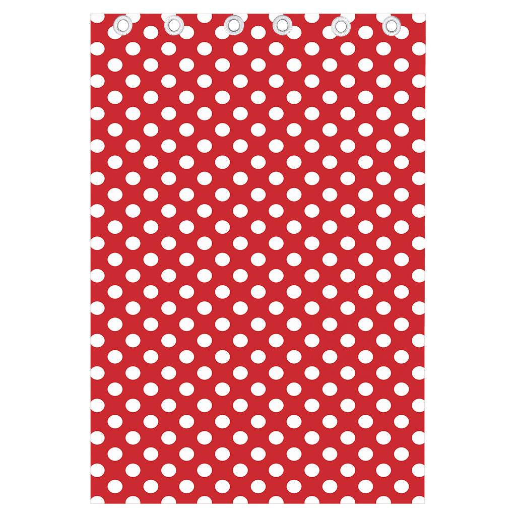 Red And White Polka Dot Pattern Print Curtain