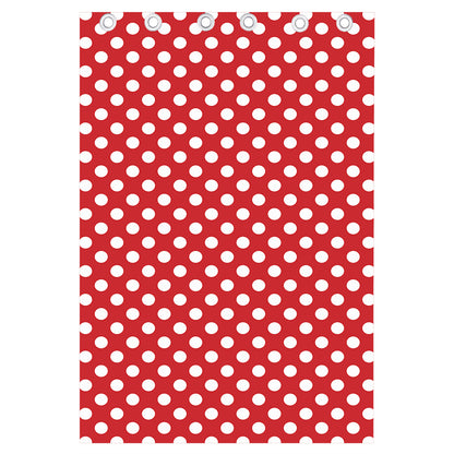 Red And White Polka Dot Pattern Print Curtain