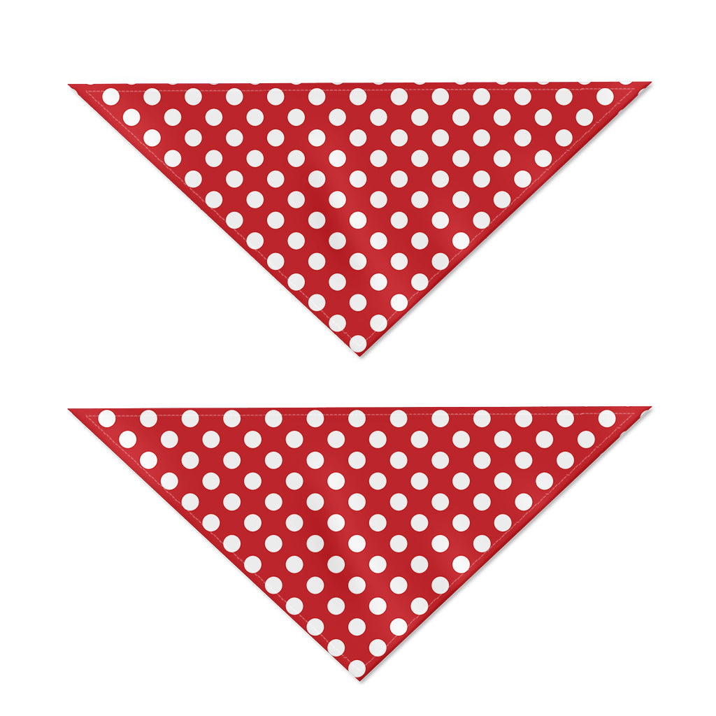 Red And White Polka Dot Pattern Print Dog Bandana
