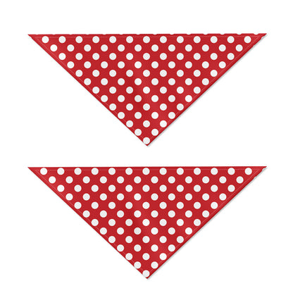 Red And White Polka Dot Pattern Print Dog Bandana
