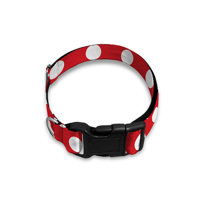 Red And White Polka Dot Pattern Print Dog Collar