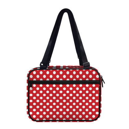 Red And White Polka Dot Pattern Print Double Strap Bible Bag