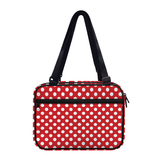 Red And White Polka Dot Pattern Print Double Strap Bible Bag