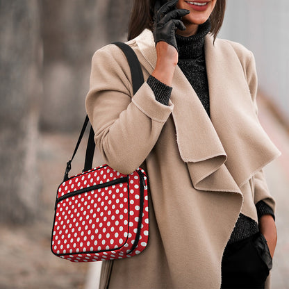 Red And White Polka Dot Pattern Print Double Strap Bible Bag