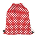 Red And White Polka Dot Pattern Print Drawstring Bag