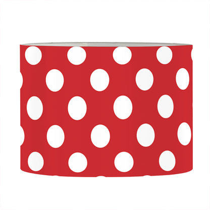 Red And White Polka Dot Pattern Print Drum Lamp Shade