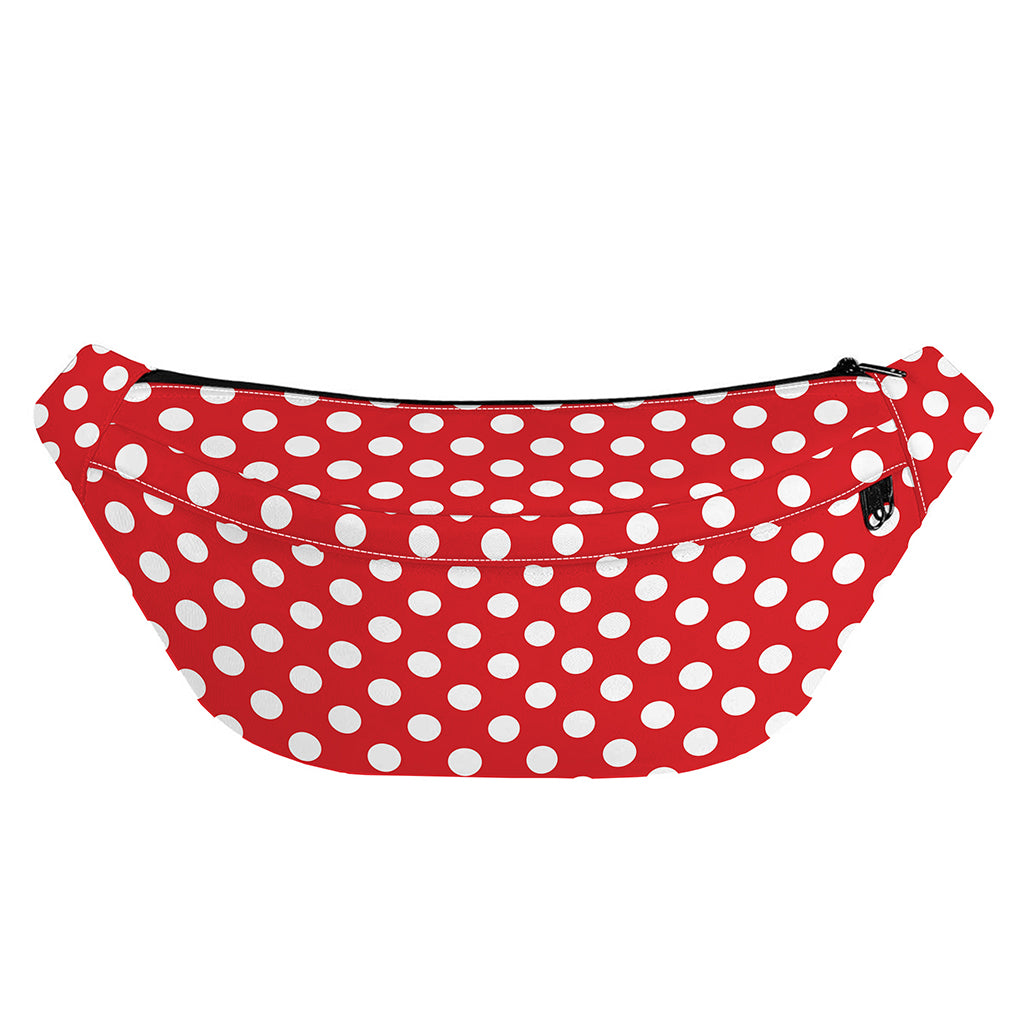 Red And White Polka Dot Pattern Print Fanny Pack