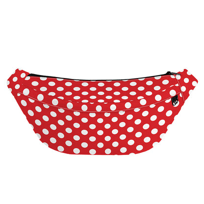 Red And White Polka Dot Pattern Print Fanny Pack