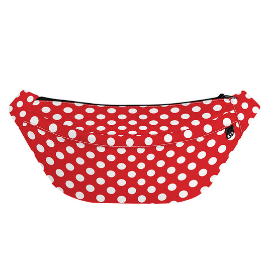 Red And White Polka Dot Pattern Print Fanny Pack