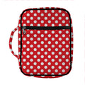 Red And White Polka Dot Pattern Print Front Pocket Bible Bag