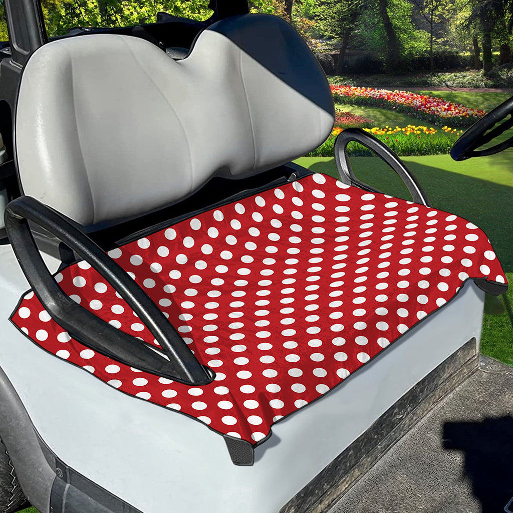 Red And White Polka Dot Pattern Print Golf Cart Seat Cover