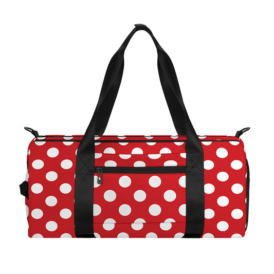 Red And White Polka Dot Pattern Print Gym Bag