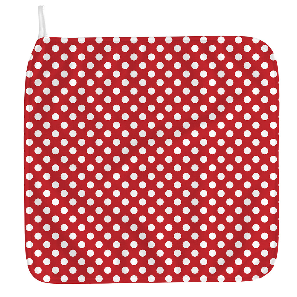 Red And White Polka Dot Pattern Print Hand Towel