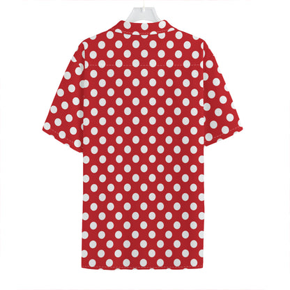 Red And White Polka Dot Pattern Print Hawaiian Shirt
