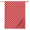 Red And White Polka Dot Pattern Print House Flag