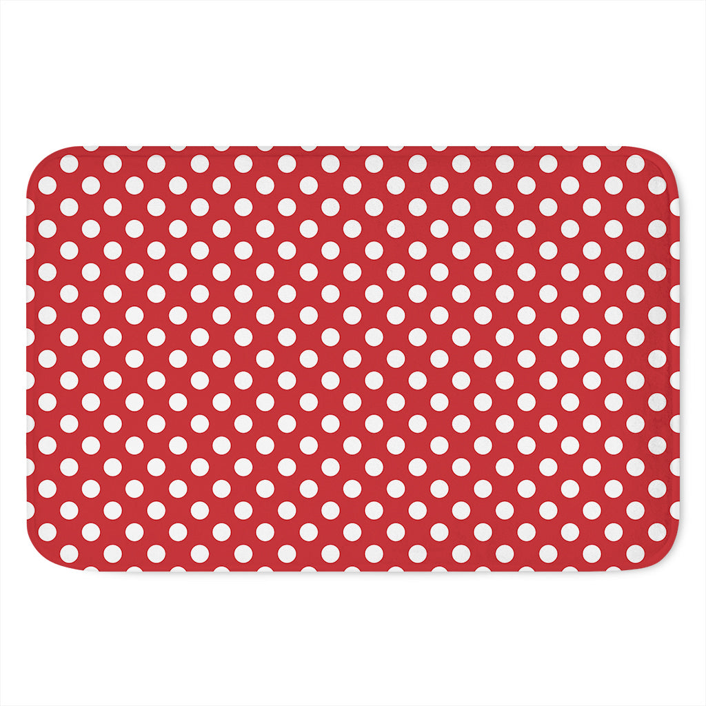 Red And White Polka Dot Pattern Print Indoor Door Mat