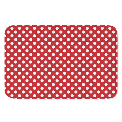 Red And White Polka Dot Pattern Print Indoor Door Mat
