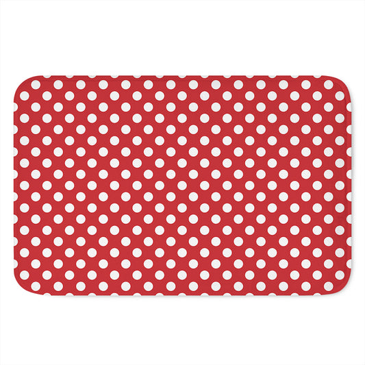 Red And White Polka Dot Pattern Print Indoor Door Mat