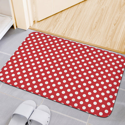 Red And White Polka Dot Pattern Print Indoor Door Mat