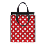 Red And White Polka Dot Pattern Print Insulated Lunch Tote