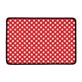 Red And White Polka Dot Pattern Print Kitchen Mat