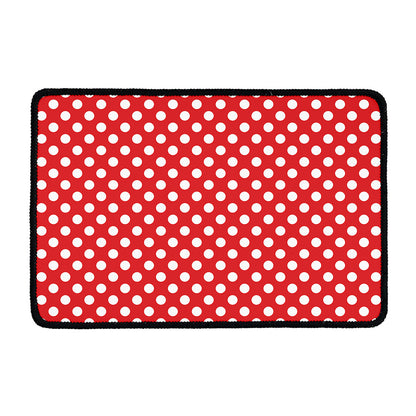 Red And White Polka Dot Pattern Print Kitchen Mat