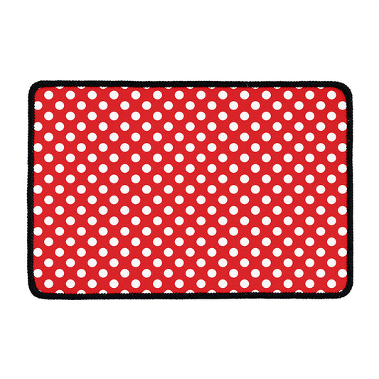Red And White Polka Dot Pattern Print Kitchen Mat