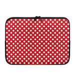 Red And White Polka Dot Pattern Print Laptop Sleeve
