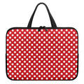 Red And White Polka Dot Pattern Print Laptop Sleeve With Handle