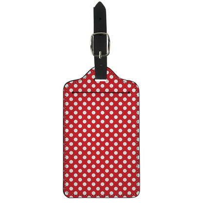 Red And White Polka Dot Pattern Print Luggage Tag