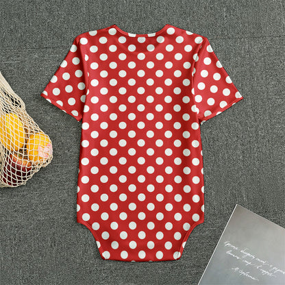Red And White Polka Dot Pattern Print Men's Bodysuit