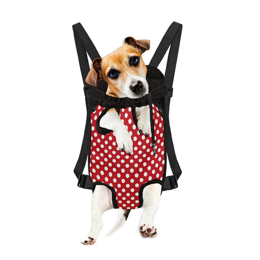 Red And White Polka Dot Pattern Print Pet Carrier Backpack