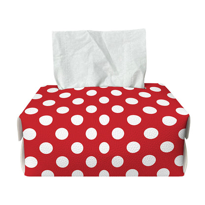 Red And White Polka Dot Pattern Print Rectangle Tissue Box Cover