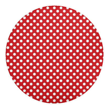 Red And White Polka Dot Pattern Print Round Blanket