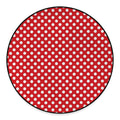 Red And White Polka Dot Pattern Print Round Floor Mat