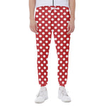 Red And White Polka Dot Pattern Print Scuba Joggers
