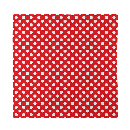 Red And White Polka Dot Pattern Print Silk Bandana