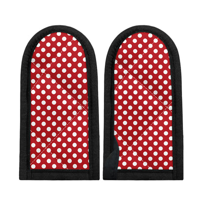 Red And White Polka Dot Pattern Print Skillet Handle Cover