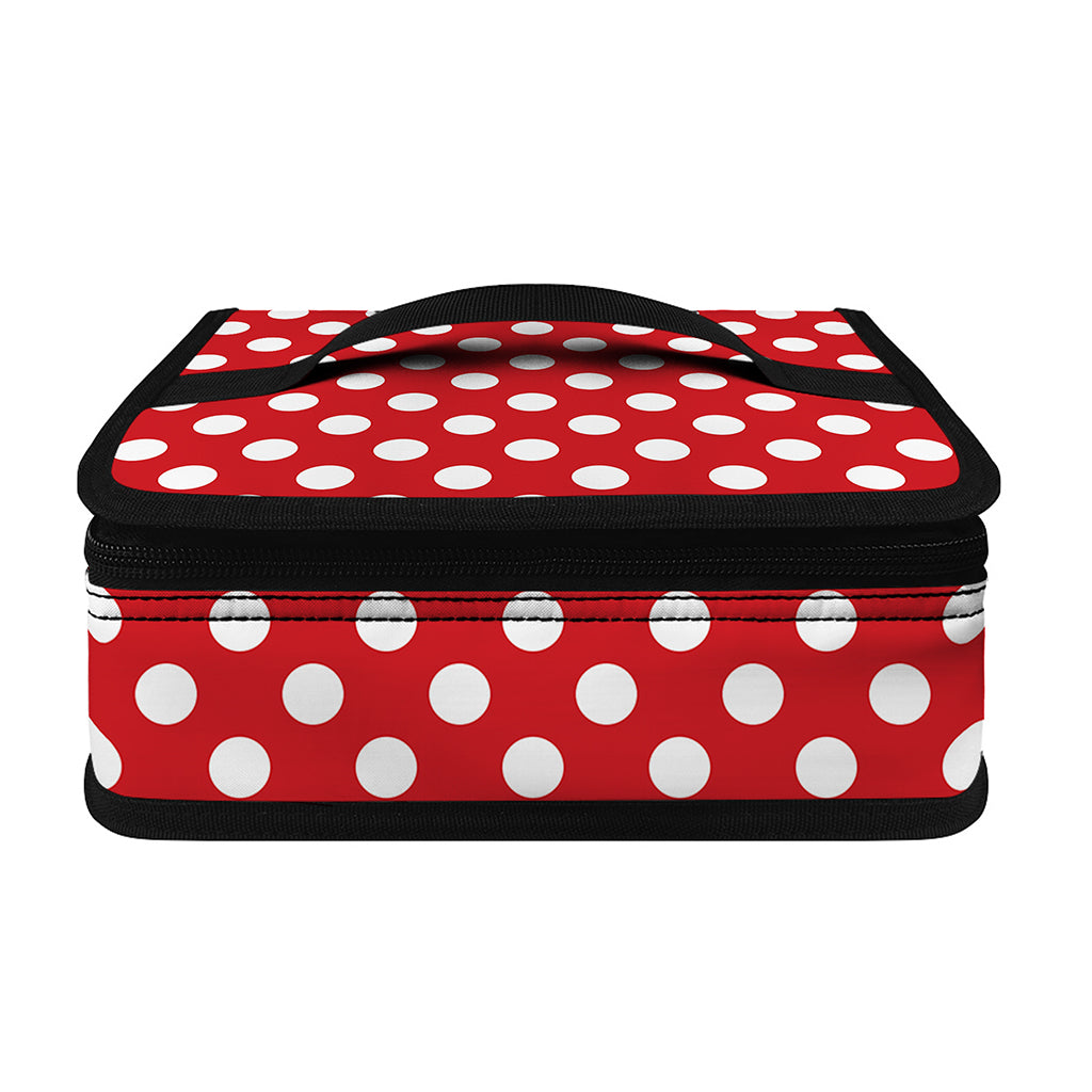Red And White Polka Dot Pattern Print Small Lunch Bag