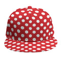 Red And White Polka Dot Pattern Print Snapback Cap