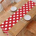 Red And White Polka Dot Pattern Print Table Runner