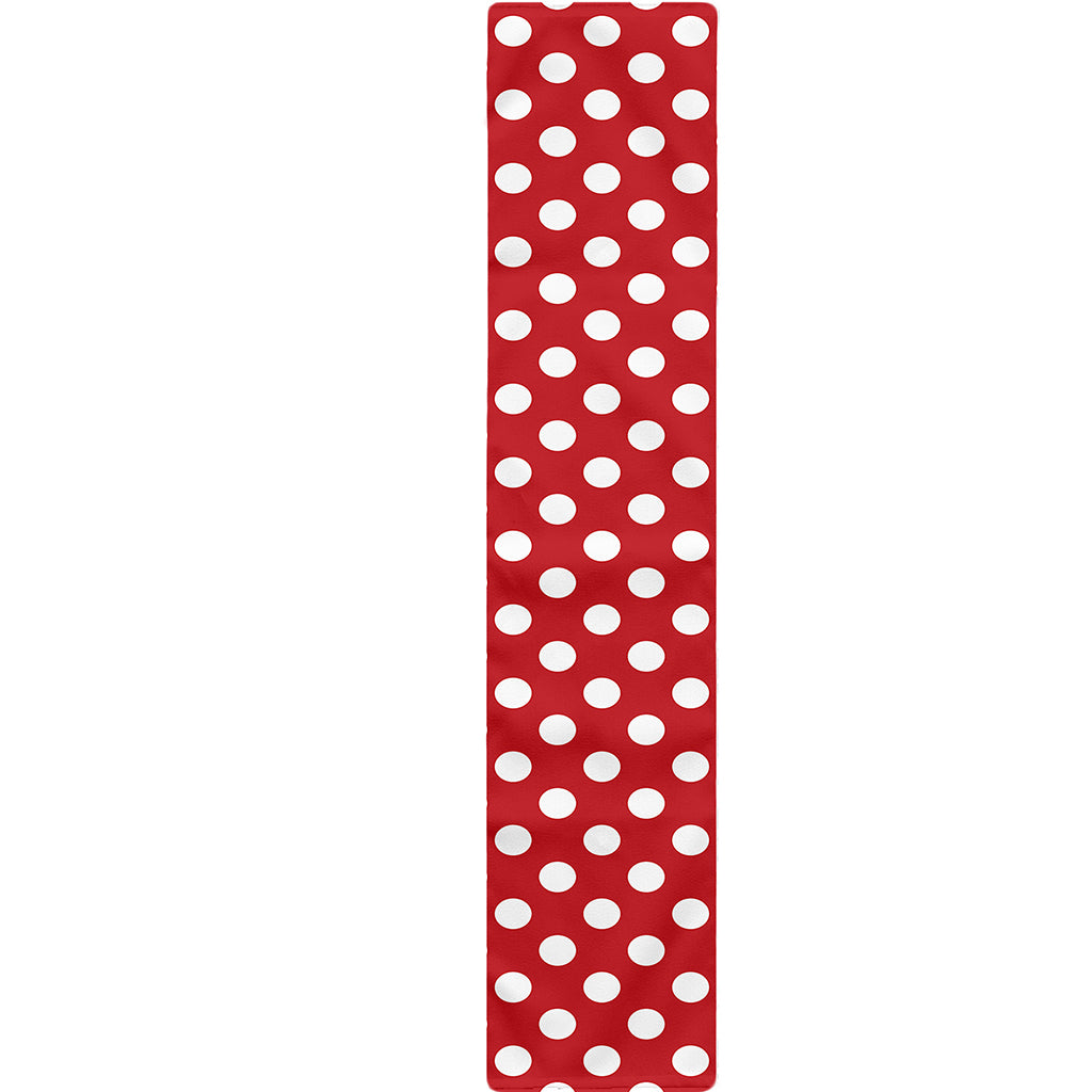 Red And White Polka Dot Pattern Print Table Runner