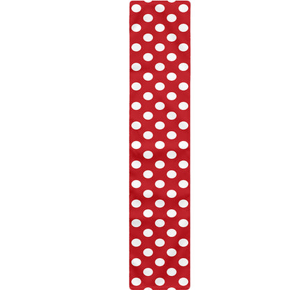 Red And White Polka Dot Pattern Print Table Runner