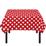 Red And White Polka Dot Pattern Print Tablecloth