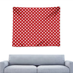 Red And White Polka Dot Pattern Print Tapestry