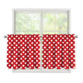 Red And White Polka Dot Pattern Print Tier Curtains